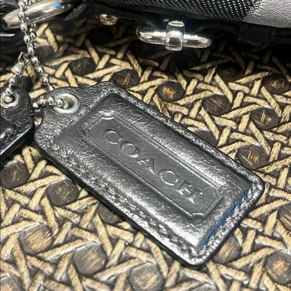 Coach Black Silver and Gray Circle Pattern Shoulder Bag - Picture 8 of 16
